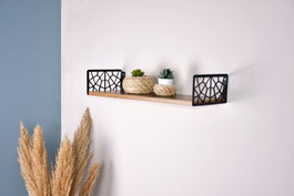 Hanah Home Estantería de Pared Moderna-Industrial Marrón y Negro